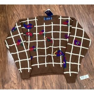 Vintage  Sweater Allen Lolly  Knitted 100% Wool Size Small PetitesRN43952